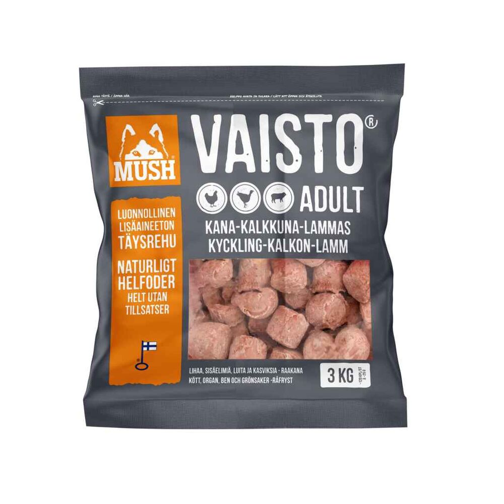 Mush Vaisto® Harmaa kalkkuna-kana-lammas 3 kg