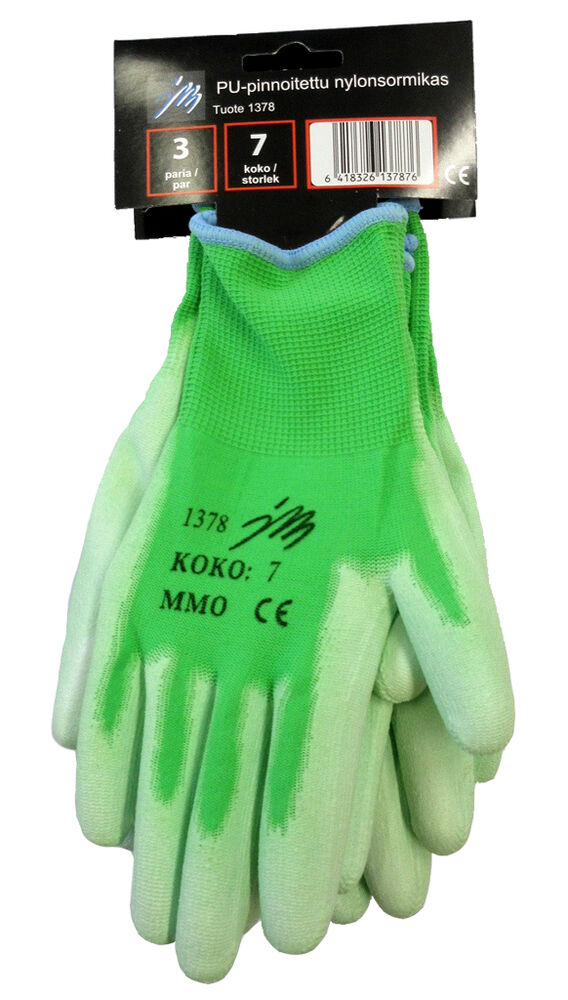 Puutarhakäsineet, 3 paria lime