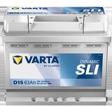 Akku 12V 63AH 610A Dynamic SLI D15 Varta