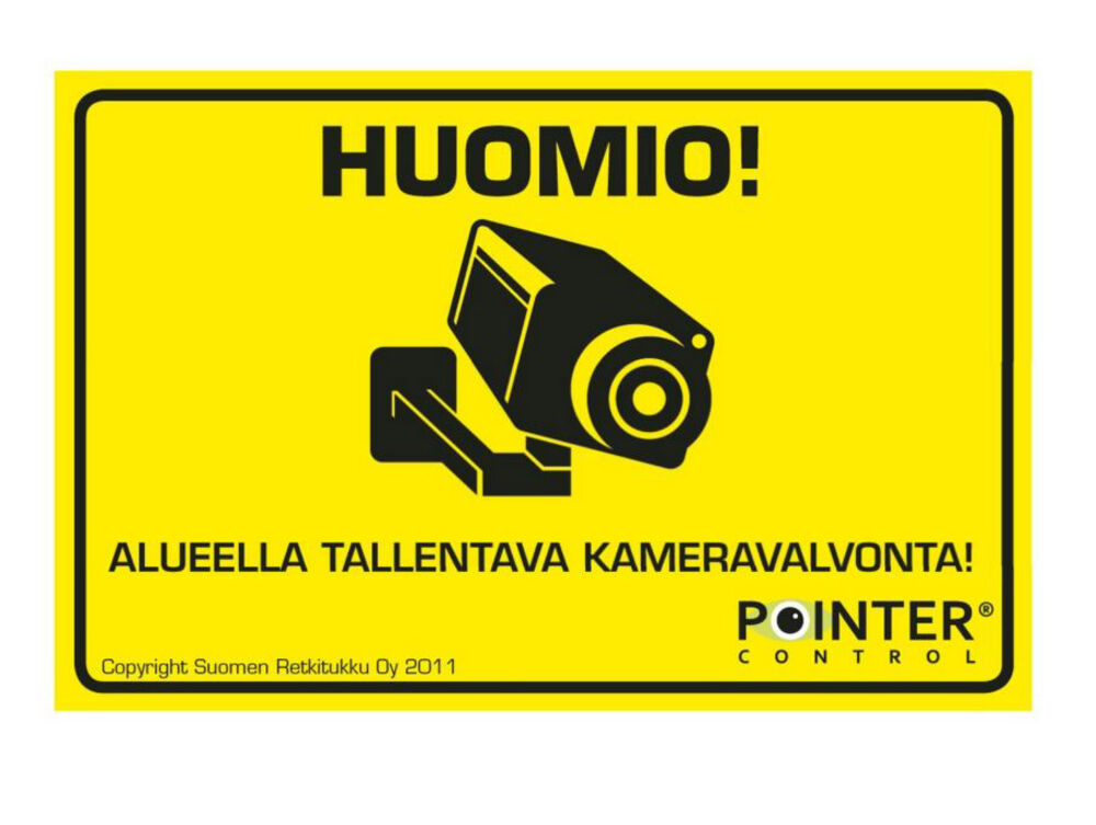Riistakameran valvontakyltti