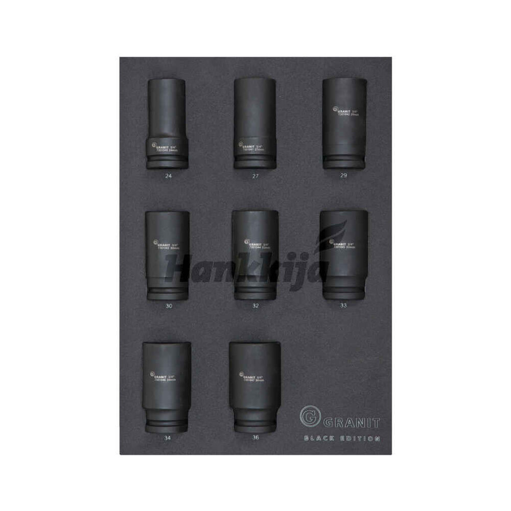 Voimahylsysarja 8 Osainen 3/4" BLACK EDITION