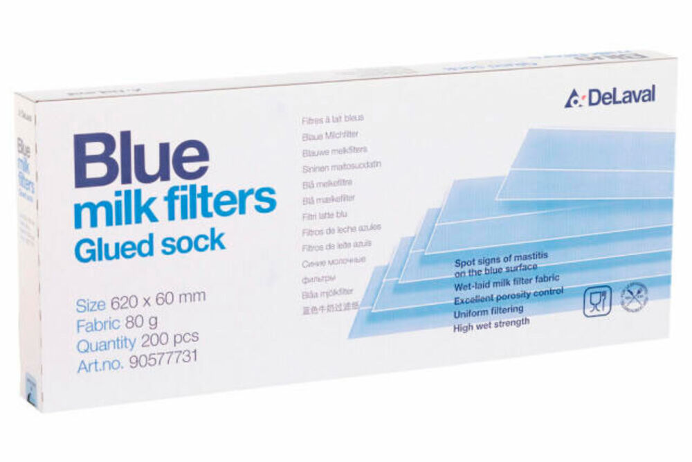 Siiviläsukka sininen liimasaumattu 60 g, 320x60 mm, 200 kpl DeLaval