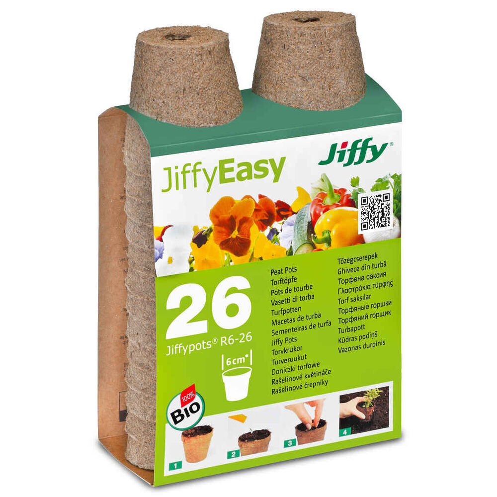 Turveruukku pyöreä 6 cm 26 kpl Jiffy