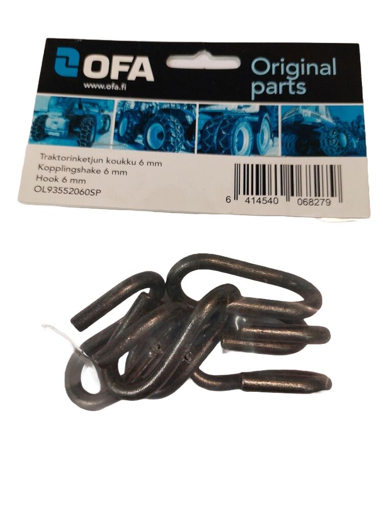Traktoriketjun koukku 6mm 4kpl/pakka
