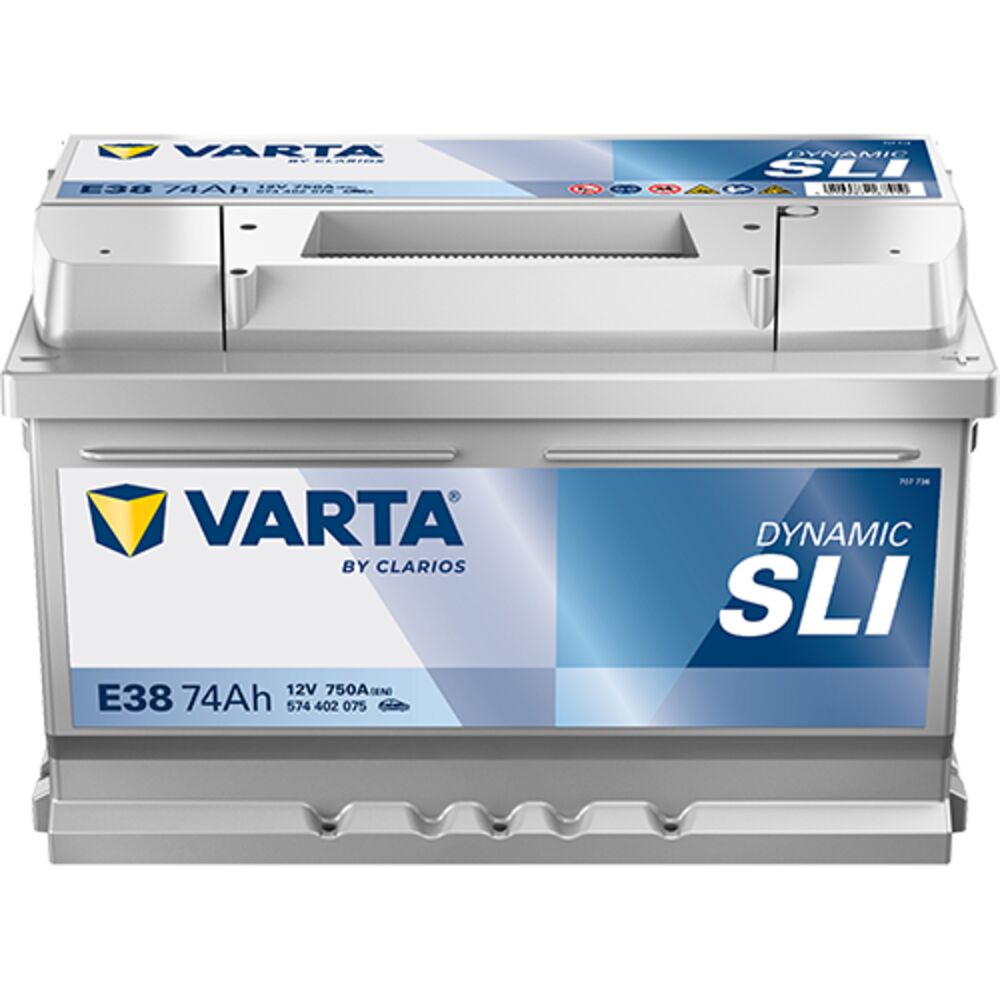 Akku 12V 74Ah 750A Dynamic SLI E38 Varta