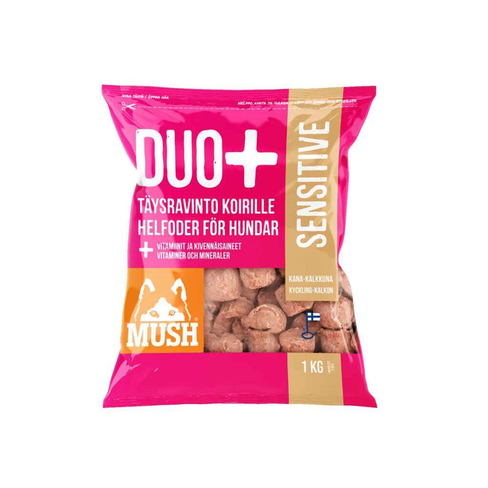 Mush DUO+ Sensitive kalkkuna-kana täysravinto 1 kg