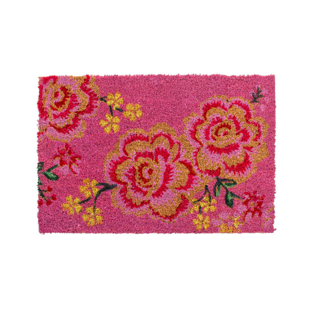 Kynnysmatto 40x60cm pinkki kukat