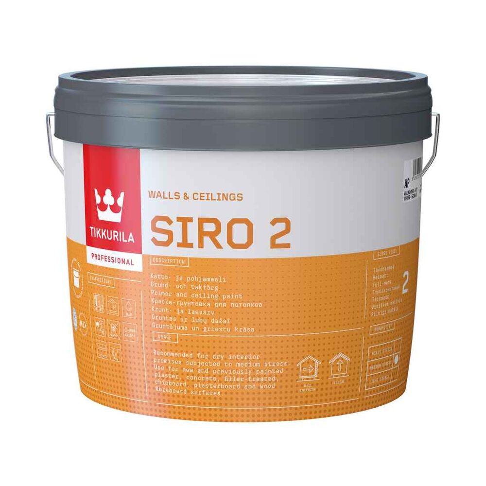 Pohja- ja kattomaali Siro 2 AP 2,7 l himmeä Tikkurila
