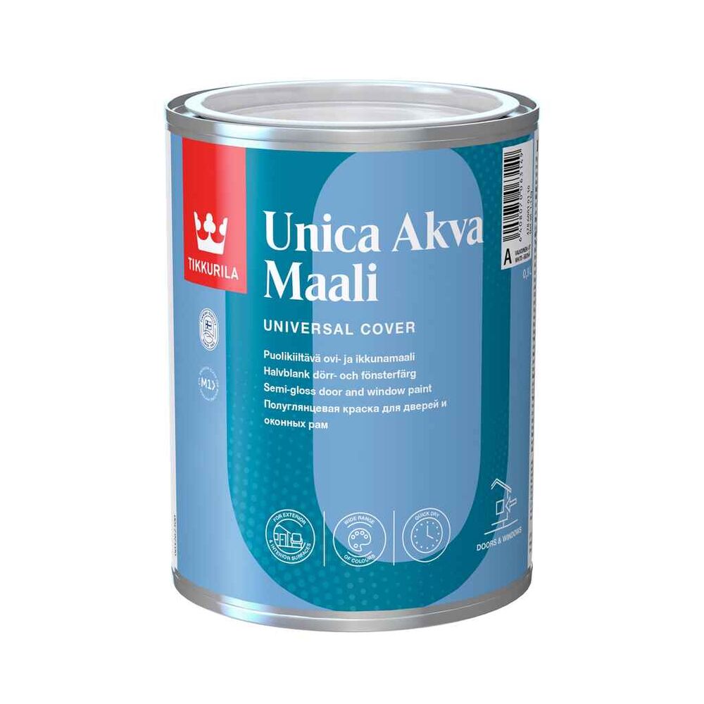 Ovi - ja ikkunamaali Unica Akva A 0,9 l Tikkurila