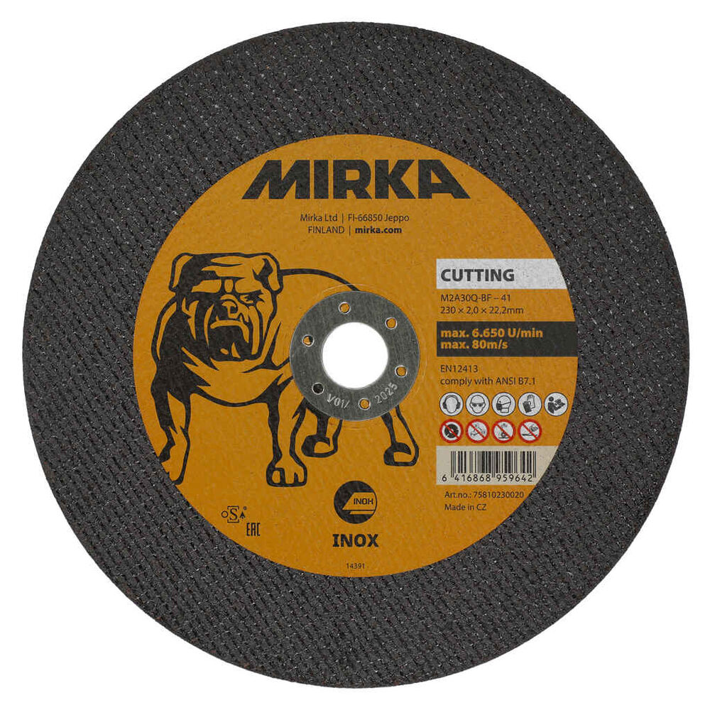 Katkaisulaikka 230x2,0x22,2mm M2A30Q-BF Inox, Mirka