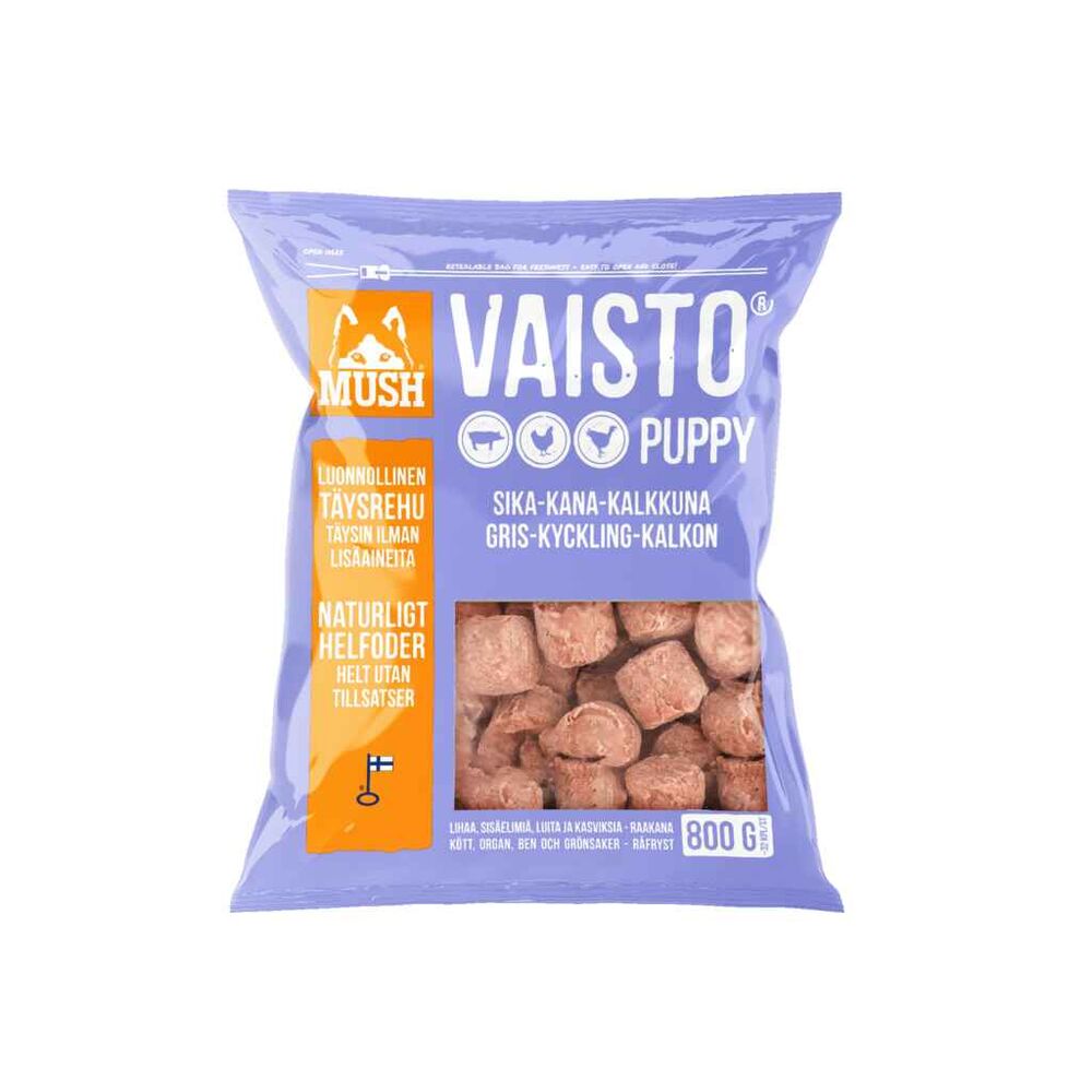 Mush Vaisto® Puppy Vaaleanlila sika-kana-kalkkuna 800 g