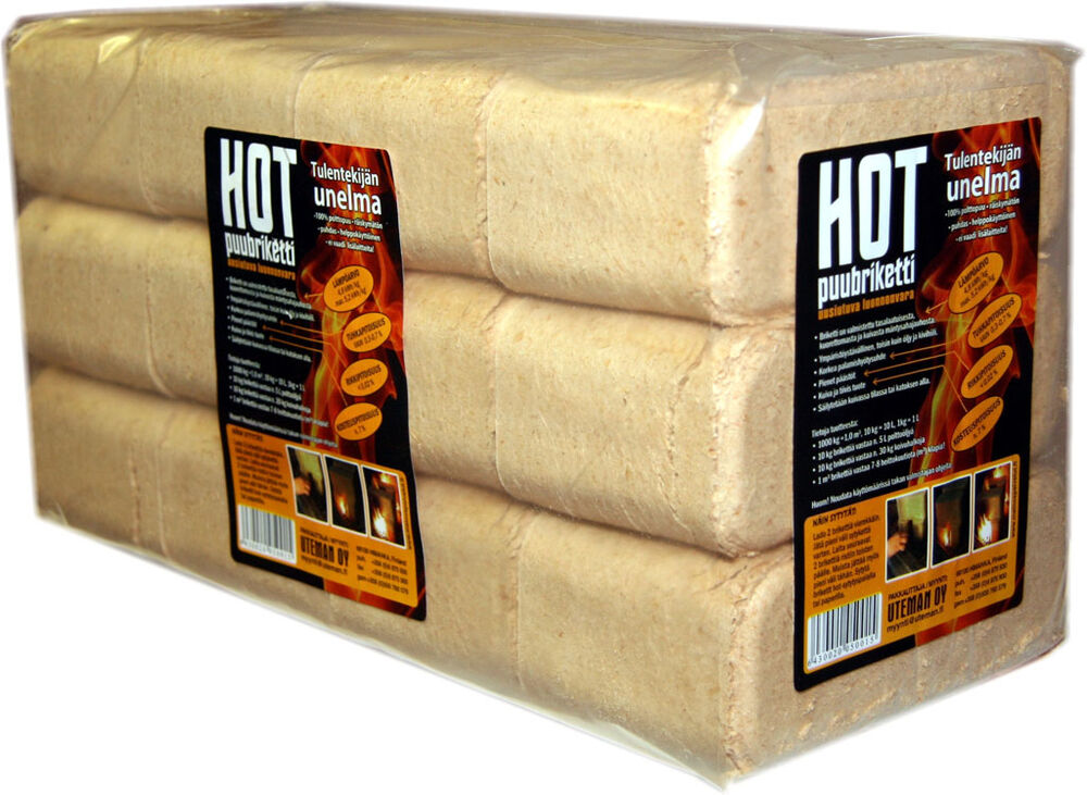 Puubriketti 10 kg Hot koivu
