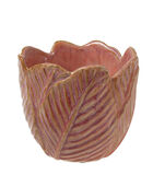 Ruukku lehti vaaleanpunainen 15x15x13 cm
