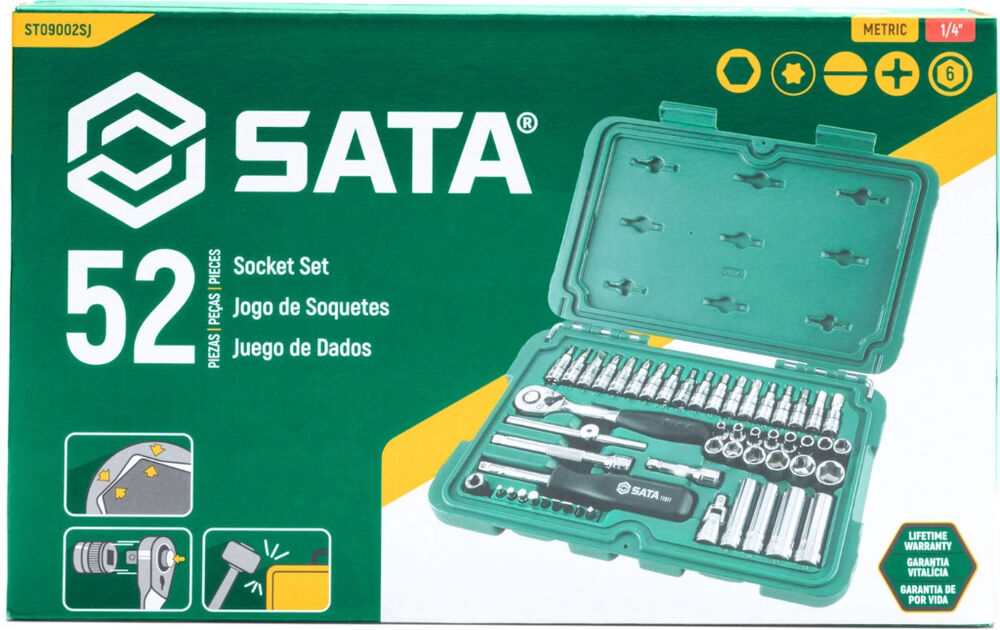 Räikkä ja Hylsysarja 1/4"  52 Osaa Sata