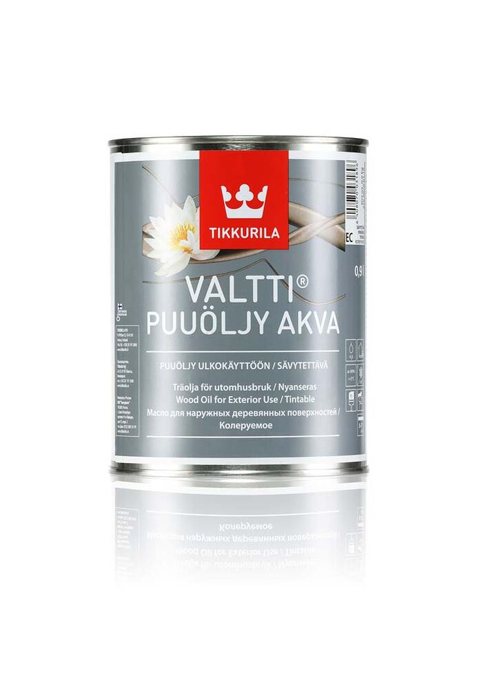 Puuöljy Valtti Akva EC 0.9 l kirkas Tikkurila