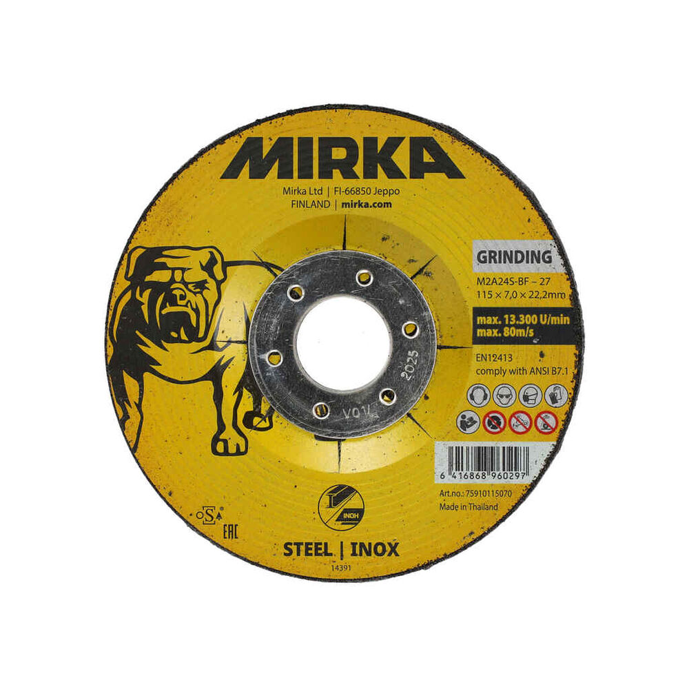Napalaikka 115x7,0x22,2mm M2A24S-BF Inox, Mirka