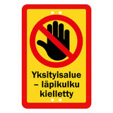 Sekure kyltti 20x30 Yksityisalue 2