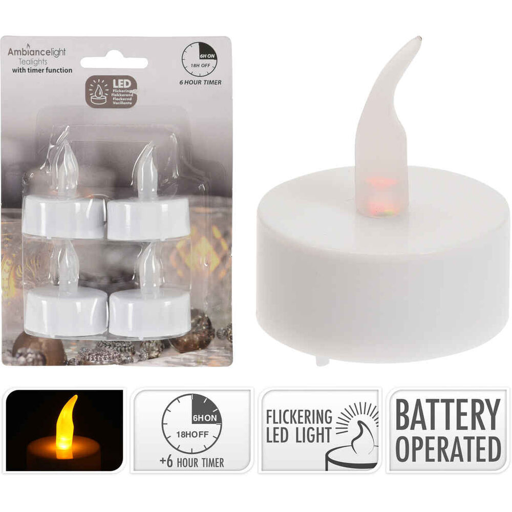 Tuikkukynttilä LED, 4 kpl ajastintoiminnolla