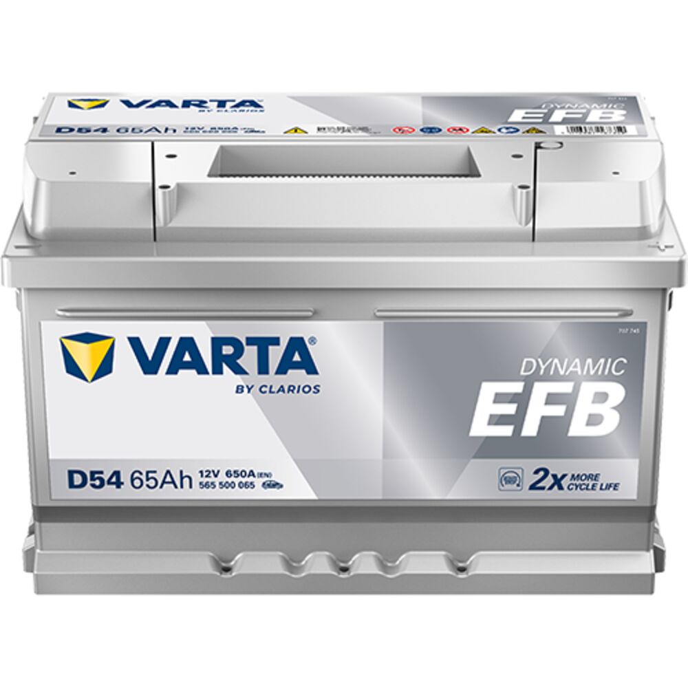 Akku 12V 65AH 650A Dynamic EFB D54 Varta