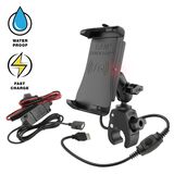 RAM MOUNTS Quick-Grip 15W Vedenpitävä Langaton Latausteline Ja Laturi Koura kiinnitys RAM-B-400-A-UN14W-V7M-1