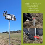 Cordulus sääaseman tolppa ja maaruuvi